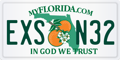FL license plate EXSN32