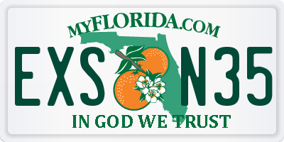 FL license plate EXSN35