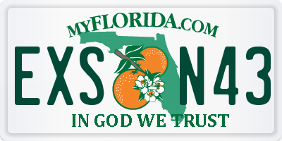 FL license plate EXSN43