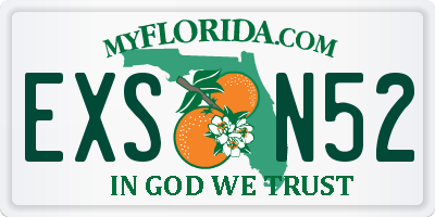 FL license plate EXSN52