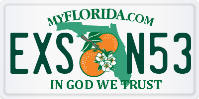 FL license plate EXSN53