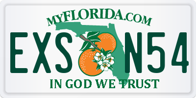 FL license plate EXSN54