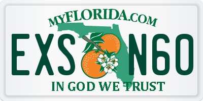 FL license plate EXSN60