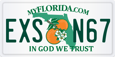 FL license plate EXSN67