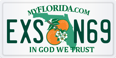 FL license plate EXSN69
