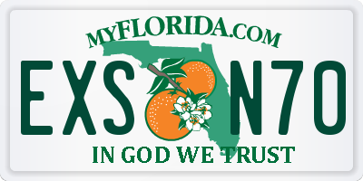 FL license plate EXSN70