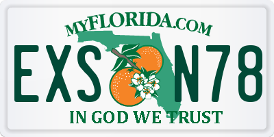 FL license plate EXSN78