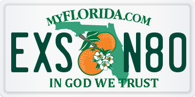 FL license plate EXSN80