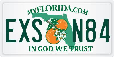 FL license plate EXSN84