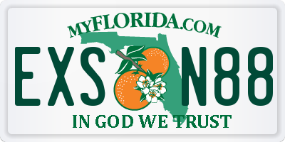 FL license plate EXSN88