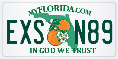 FL license plate EXSN89
