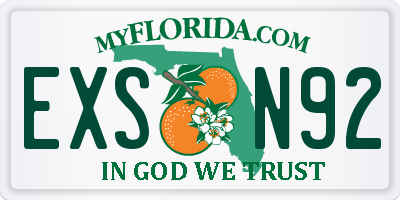 FL license plate EXSN92