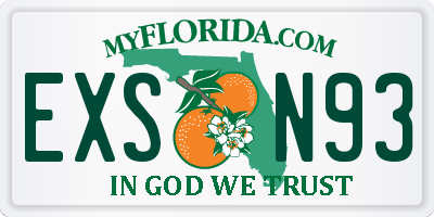 FL license plate EXSN93