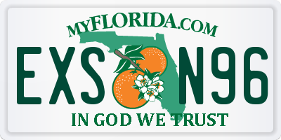 FL license plate EXSN96