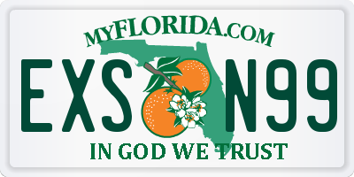 FL license plate EXSN99
