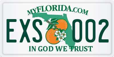 FL license plate EXSO02
