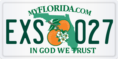 FL license plate EXSO27