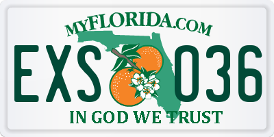 FL license plate EXSO36