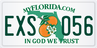 FL license plate EXSO56