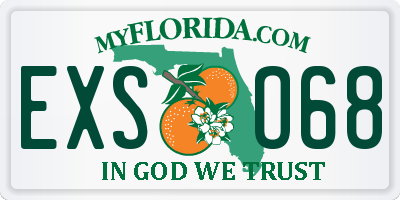 FL license plate EXSO68