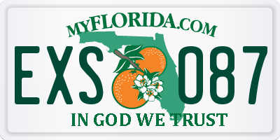 FL license plate EXSO87