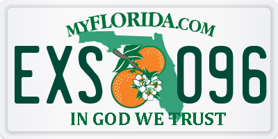 FL license plate EXSO96