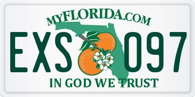 FL license plate EXSO97