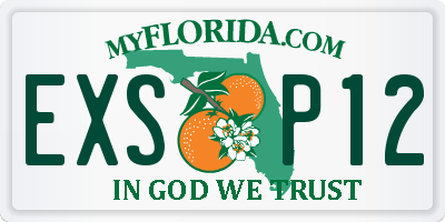 FL license plate EXSP12