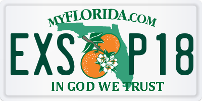 FL license plate EXSP18