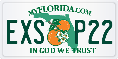 FL license plate EXSP22
