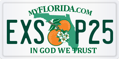 FL license plate EXSP25