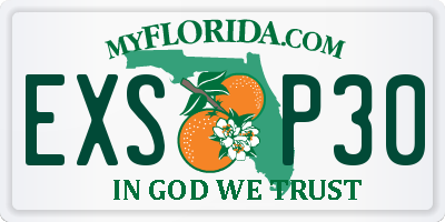 FL license plate EXSP30