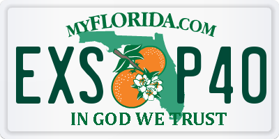 FL license plate EXSP40