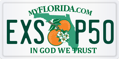 FL license plate EXSP50