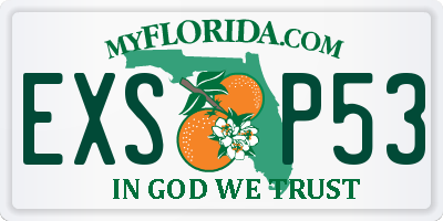FL license plate EXSP53