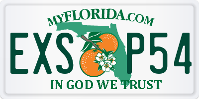 FL license plate EXSP54