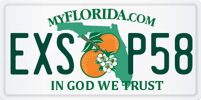 FL license plate EXSP58