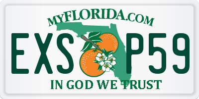 FL license plate EXSP59