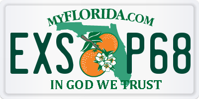 FL license plate EXSP68