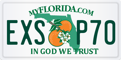FL license plate EXSP70