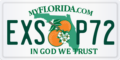 FL license plate EXSP72