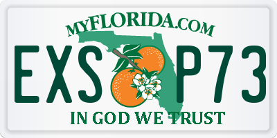 FL license plate EXSP73