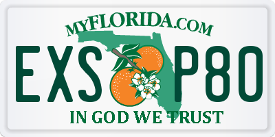 FL license plate EXSP80