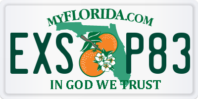 FL license plate EXSP83