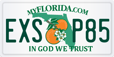 FL license plate EXSP85