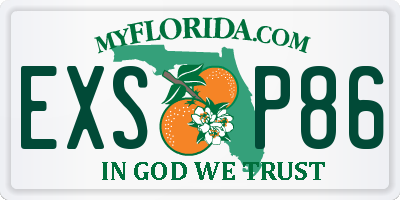 FL license plate EXSP86