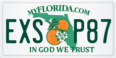 FL license plate EXSP87