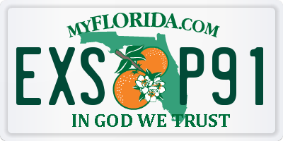 FL license plate EXSP91