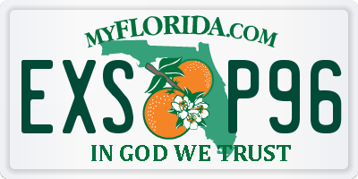 FL license plate EXSP96