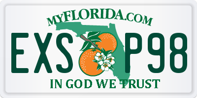 FL license plate EXSP98